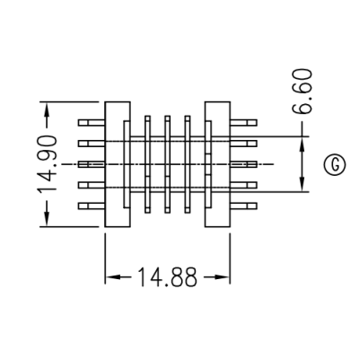 Y-S1503-1 EFD15卧式四槽5+5 直 PIN